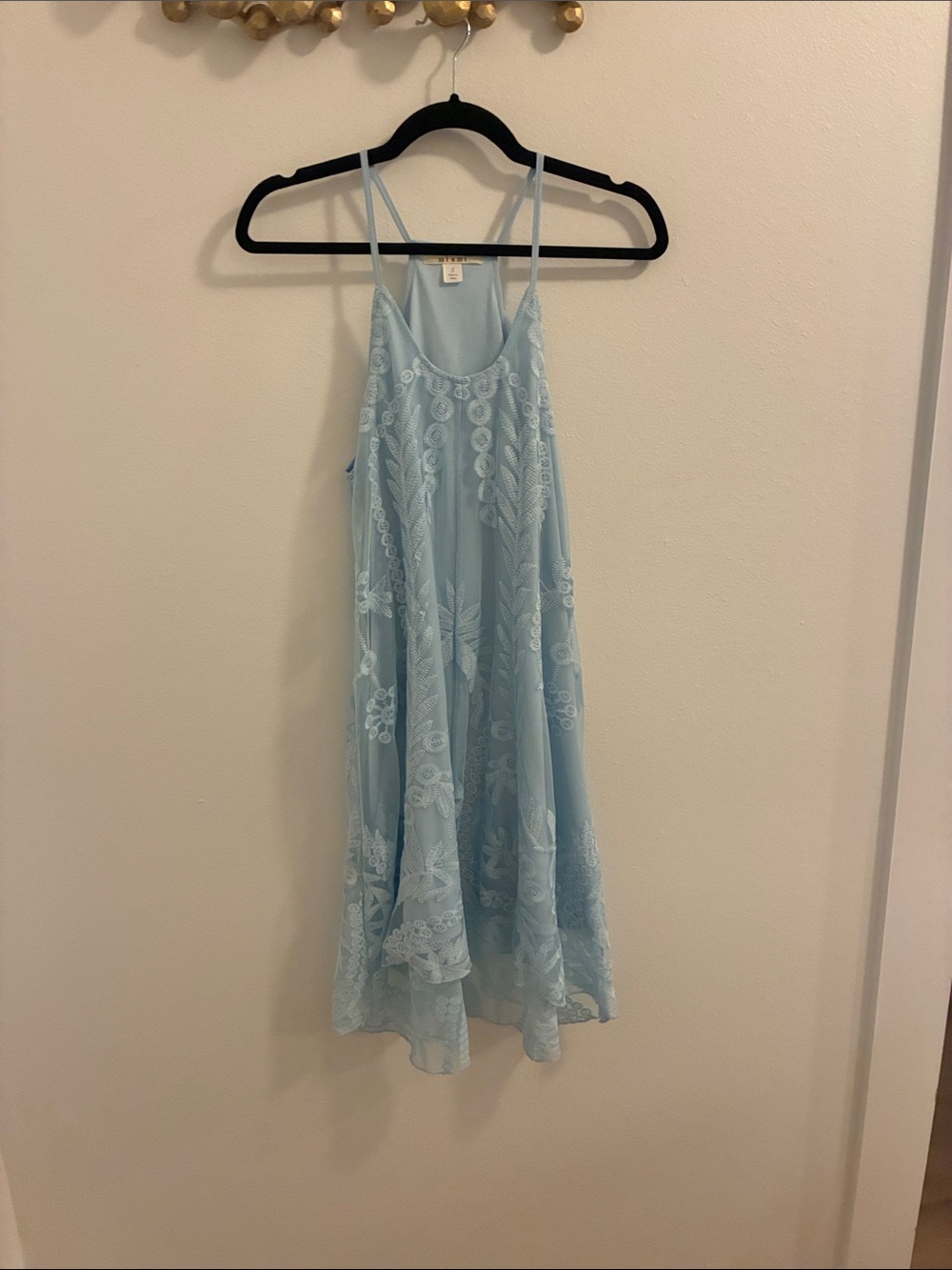 miami Light Blue Lace Mini Dress